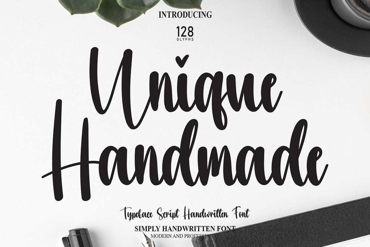 Unique Handmade | Script Font, a Script Font by Scratchones (Photo 1 of 8)