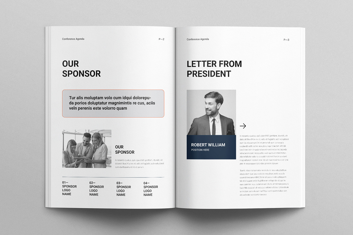 Conference Agenda Template, a Brochure Template by E-Type (Photo 2 of 7)