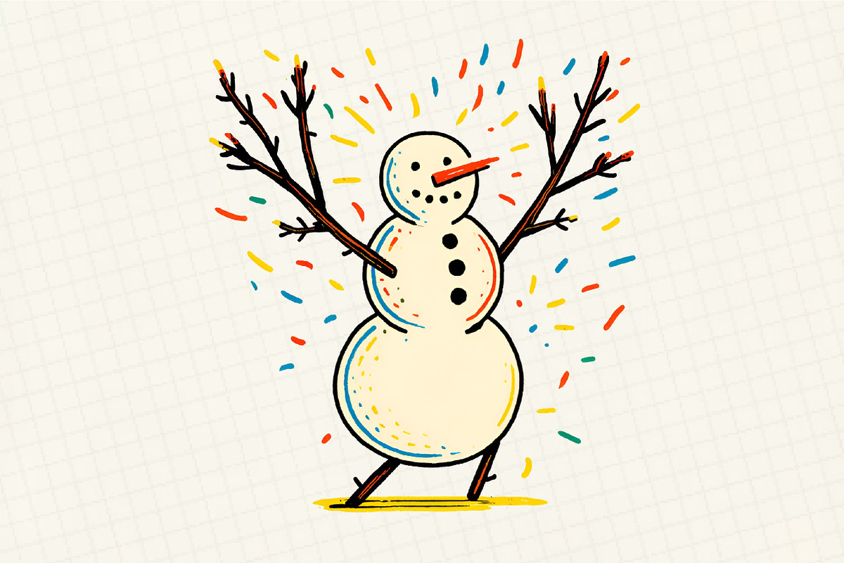 Christmas Snowman Clipart 2, an Illustration by DreamCafeArt (Photo 3 of 6)