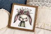 Whimsical Garden Bunny Clipart Set, an Illustration by Libby Wishes (Thumbnail 6 of 7)