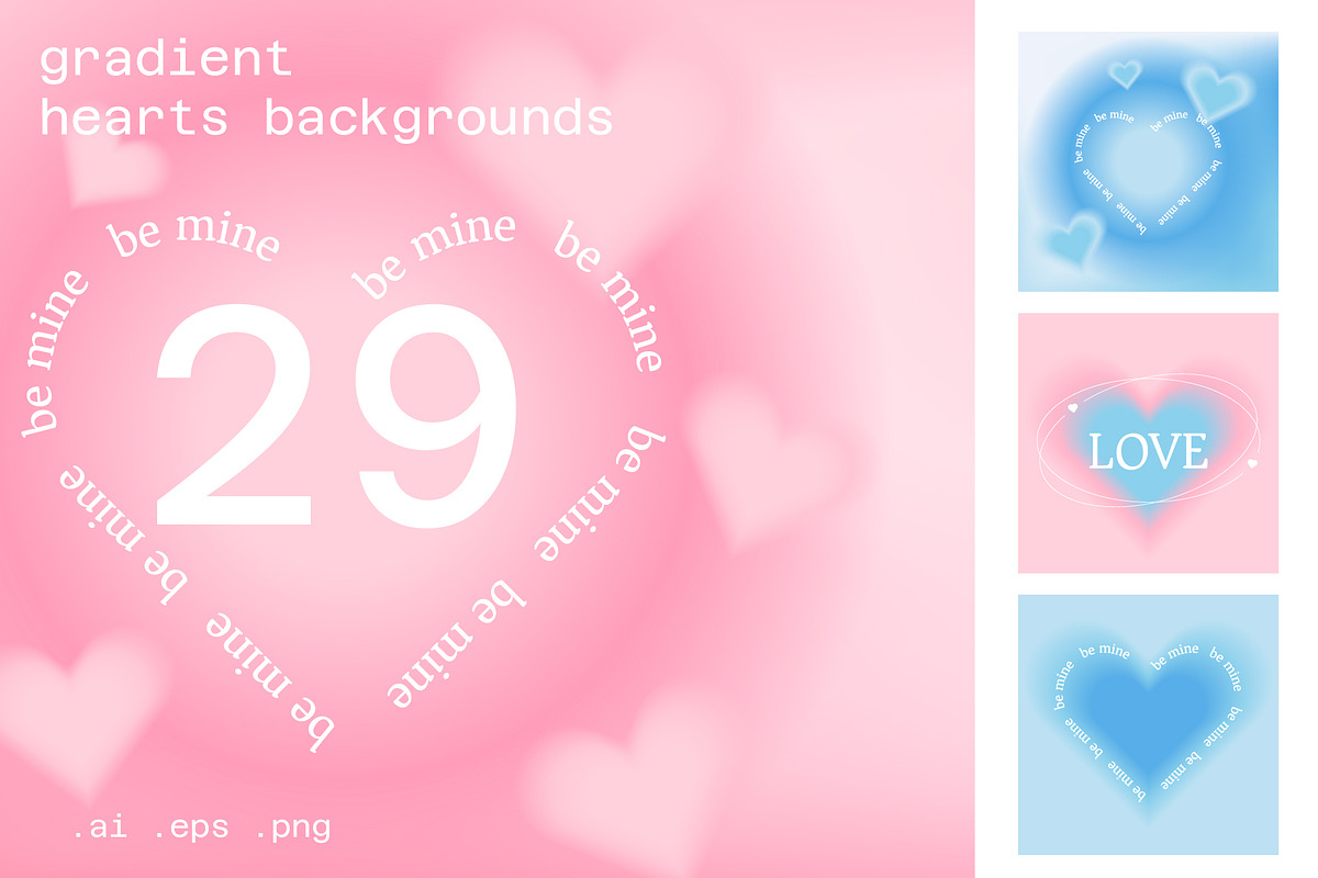 Aura Heart Gradient posters Vector, a Decorative Illustration by MariiaVD (Photo 1 of 4)