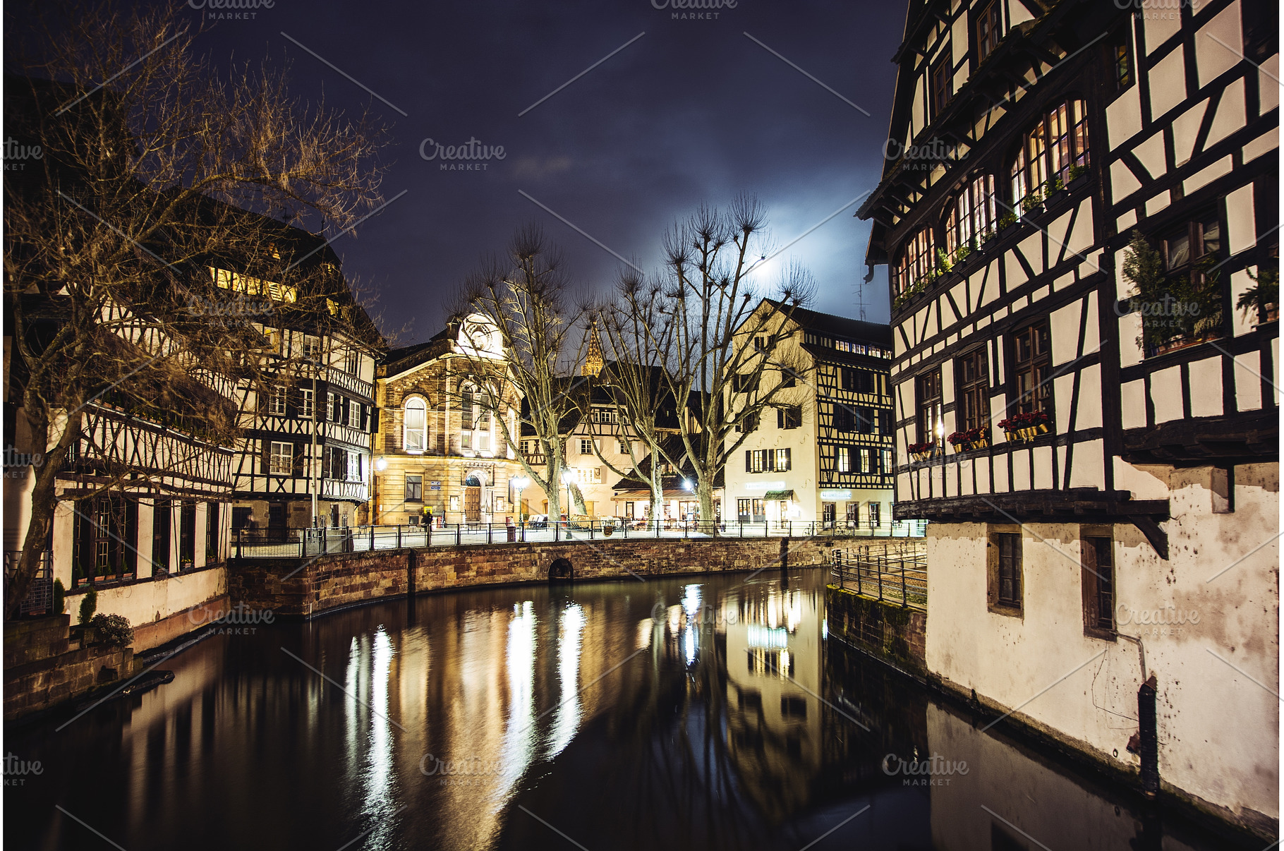 View on river in Strasbourg, France, an Architecture Photo by ArtOfPhotos photo store