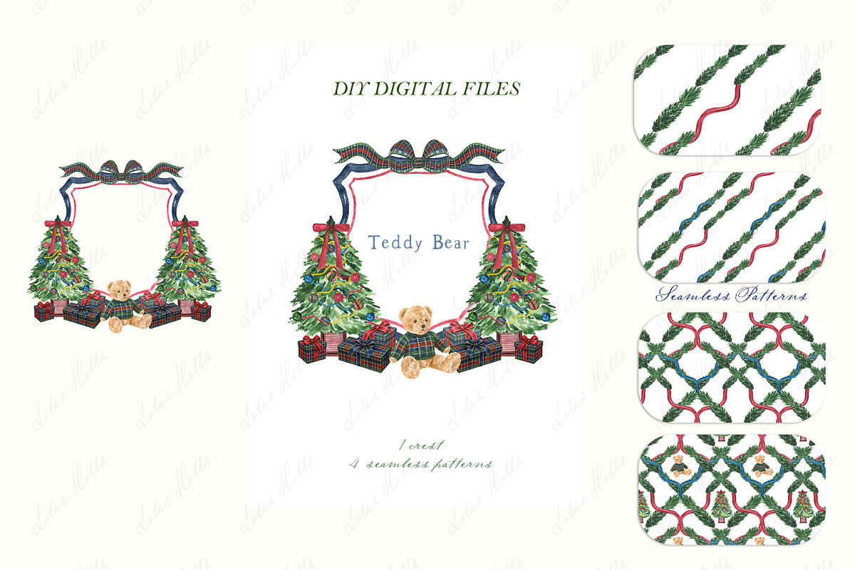 Teddy Bear Christmas Crest, a Decorative Illustration by LABFcreations (Photo 4 of 4)