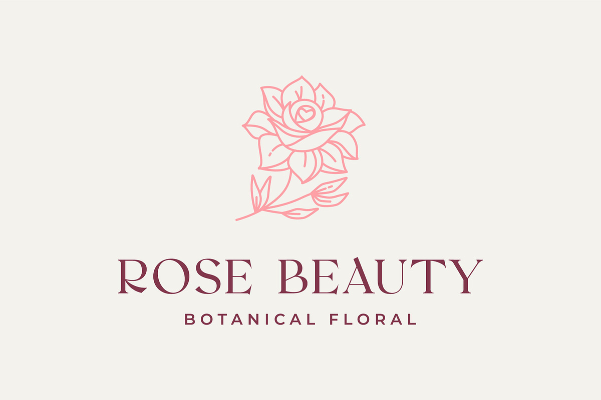 flower rose beauty line art logo, a Branding & Logo Template by Blazybone (Photo 1 of 2)