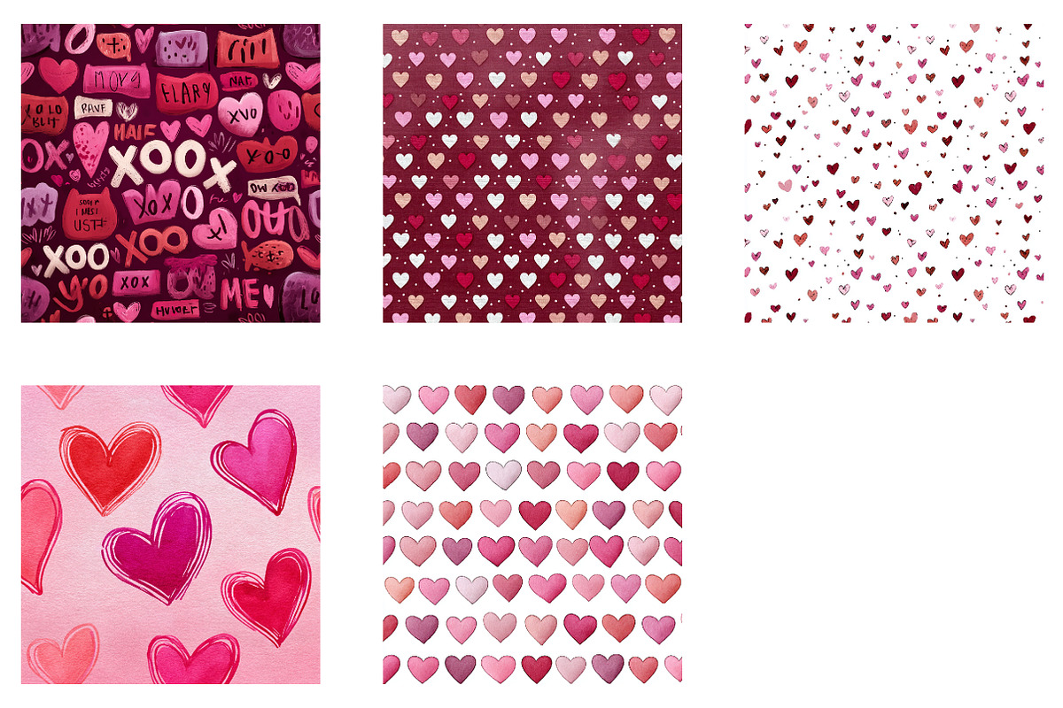 valentine digital heart paper, an Illustration by CreationArt (Photo 3 of 3)