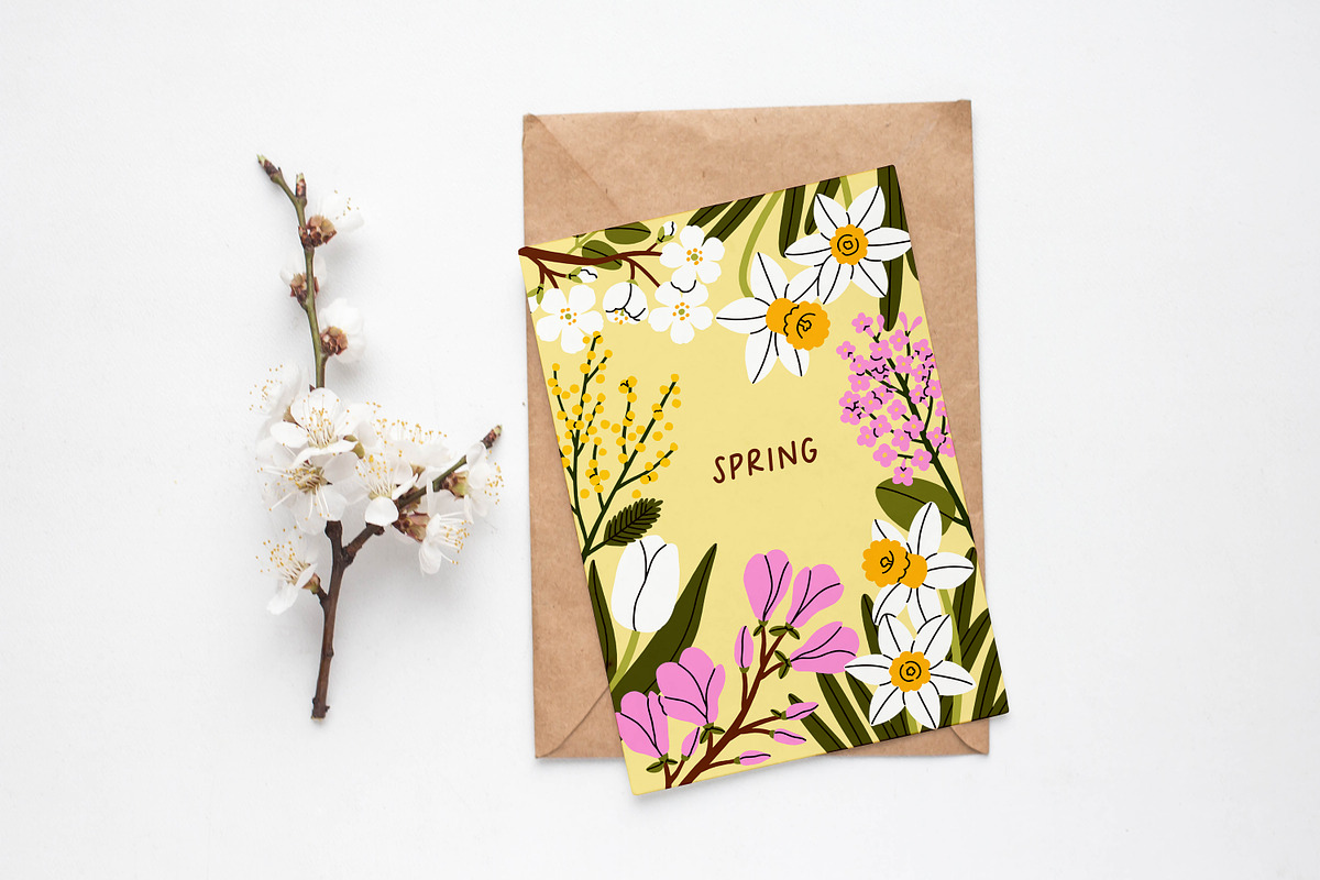 Flower posters, cards for 4 seasons, a Background Graphic by Good Studio (Photo 7 of 9)
