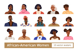 African-American women portraits set, a Person Illustration by Good Studio