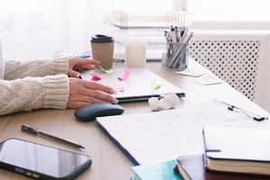 Online learning home study professional laptop, a Person Photo by Photo Drive Studio