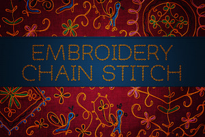 Embroidery Chainstitch, a Sans Serif Font by JoZOO