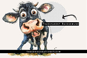 Cartoon Cow PNG Clipart Set, an Animal Illustration by Geniecreativestudio (Thumbnail 2 of 9)
