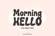 Morning HELLO Font, a Font by Nicolo Pumpkins (Thumbnail 1 of 10)