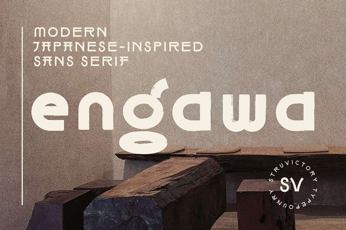 Engawa Japan Inspired Geomeric Sans, a Sans Serif Font by Struvictory.art (Photo 1 of 9)