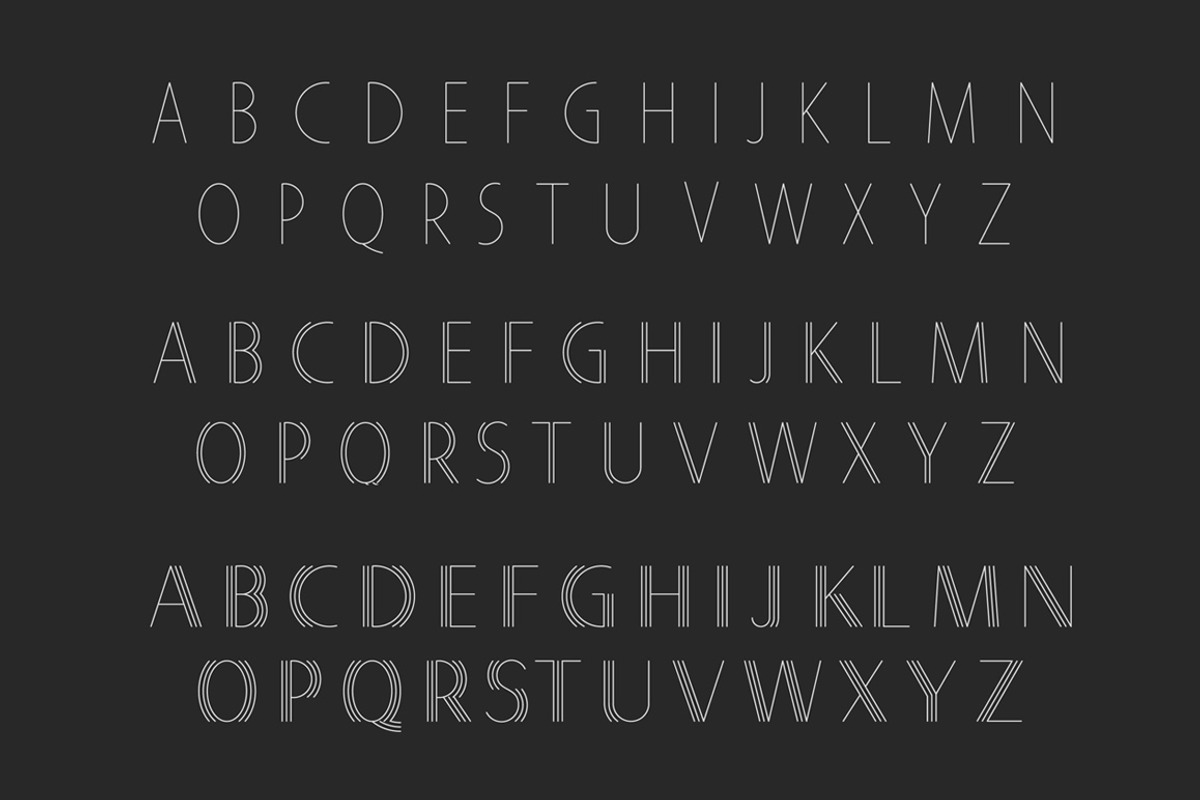 Vector linear typefaces collection, an Object Graphic by polygraphus