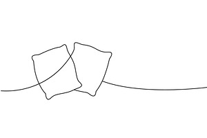 Two comfortable fluffy pillows one, an Object Illustration by GraphiShop