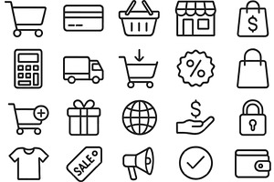 Vector illustration of line icons, a Finance Illustration by ZinetroN