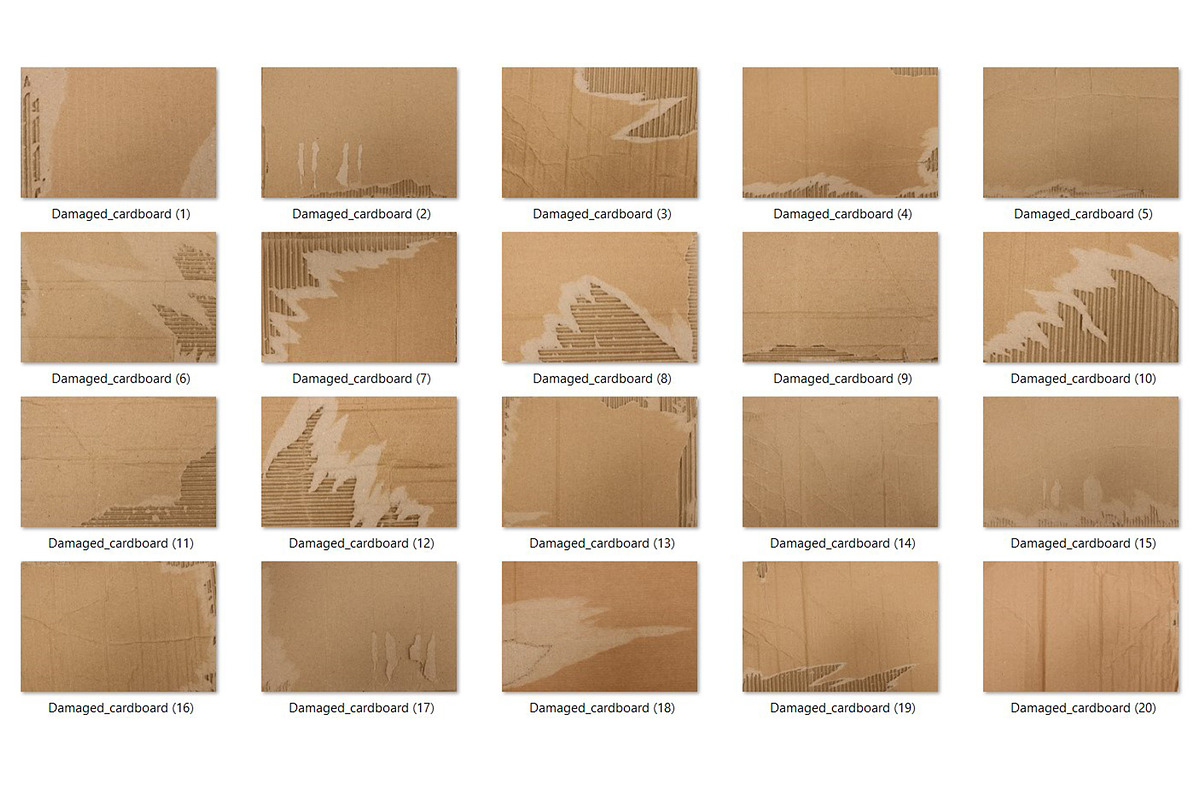 20 Damaged Cardboard Textures, a Texture Graphic by CCPreset