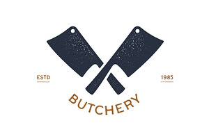 Butcher Knife. Butchery symbol, icon, an Object Illustration by Foxys Graphic