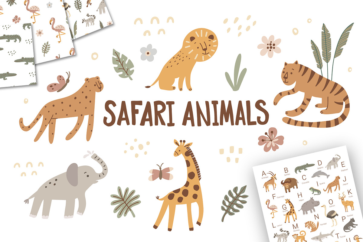 Safari Animals, Alphabet, Patterns, an Object Graphic by NinaFedorova (Photo 1 of 6)