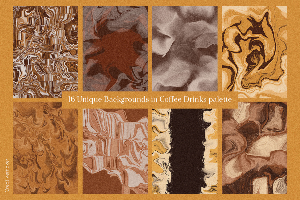 COFFEE ABSTRACT PATTERNS BUNDLE, a Texture Graphic by Creativemaker (Photo 8 of 21)