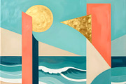 Sea Side Modern Cubist Abstract, a Decorative Illustration by Sharon Schwalbe (Thumbnail 5 of 5)