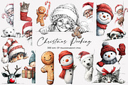 Christmas Peeking Clipart, an Illustration by Designworld (Thumbnail 1 of 4)