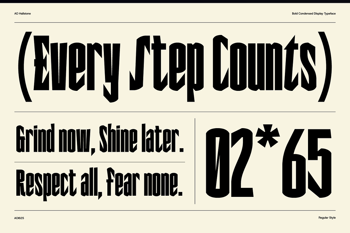 AO Hailstone - Condensed Display, a Sans Serif Font by OwunStudio (Photo 4 of 18)