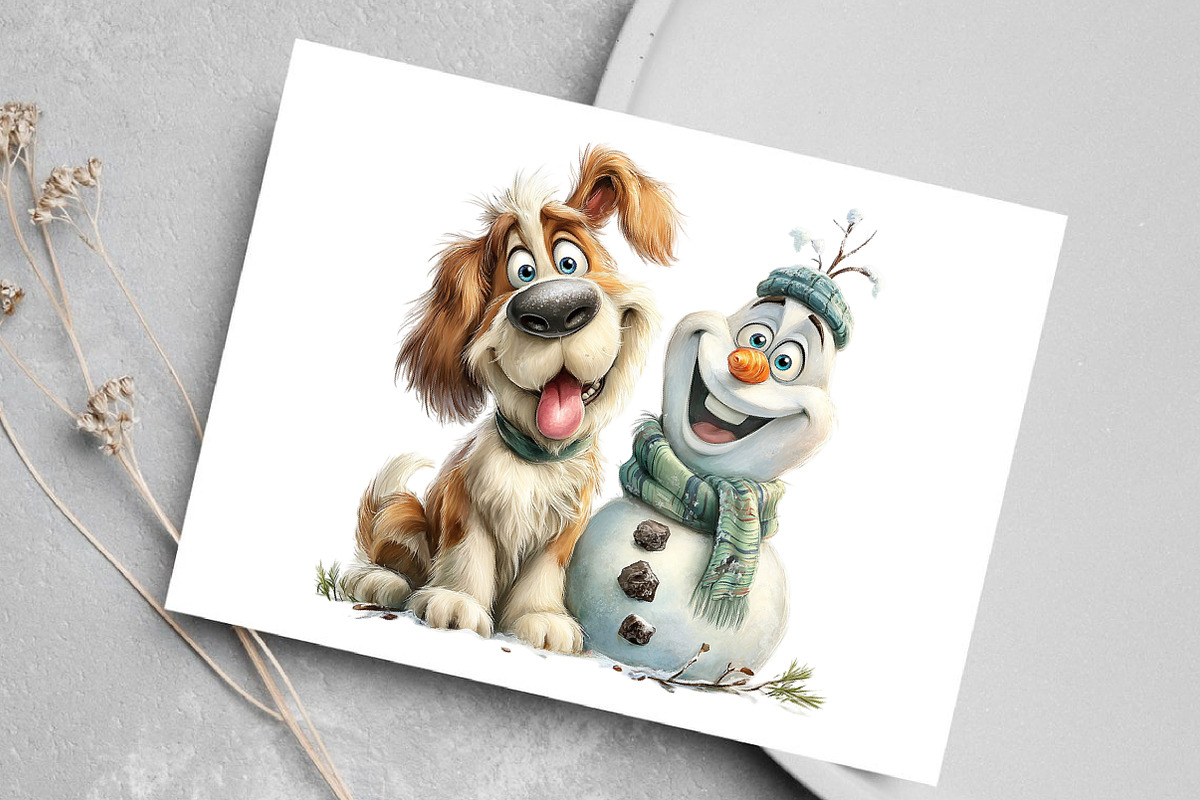 Christmas Dogs Clipart Bundle, an Illustration by Canvas Craft (Photo 5 of 7)