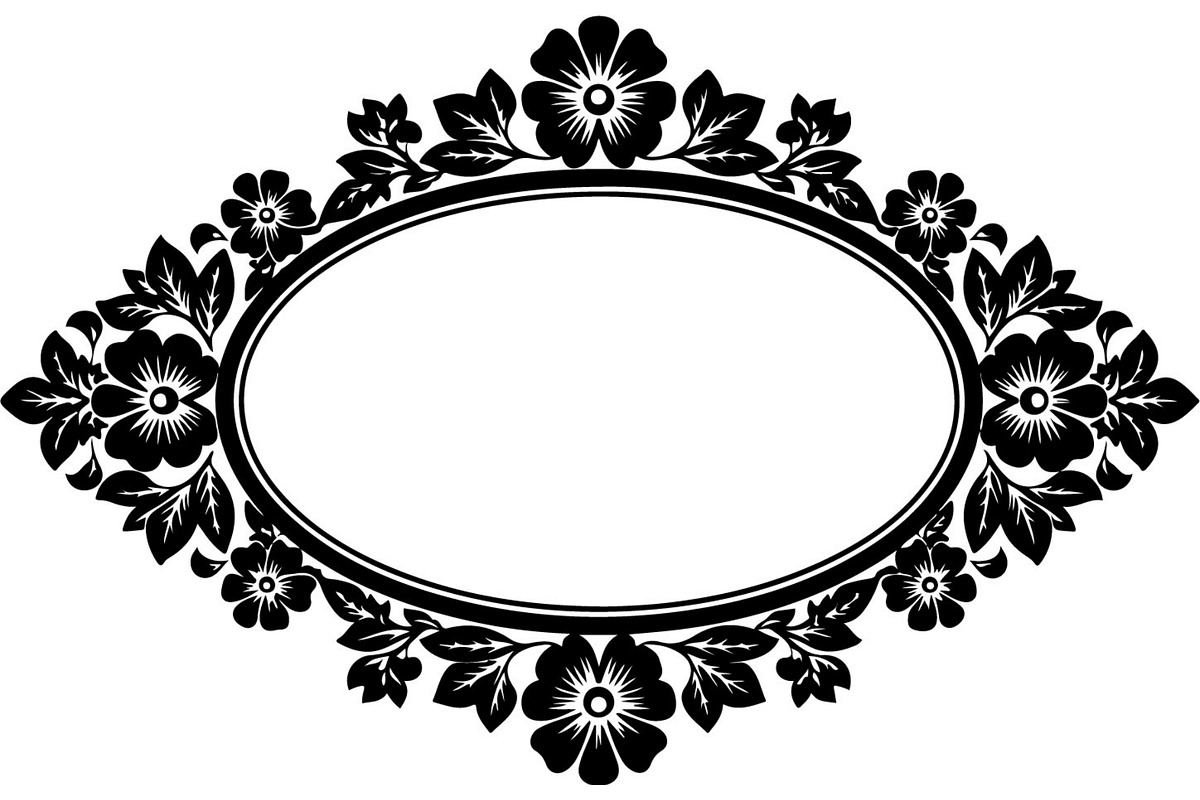 Black Floral Wreath Frame Set, an Illustration by Designer_Momina (Photo 12 of 20)