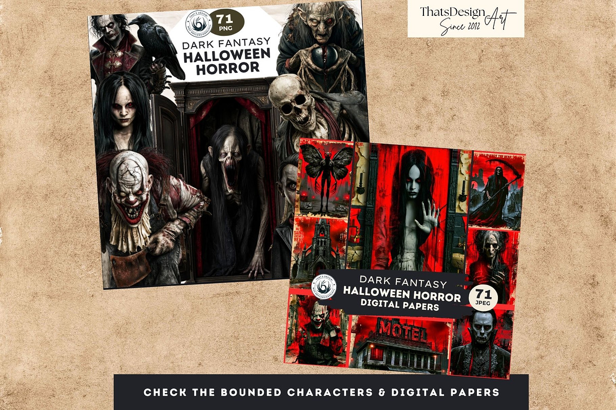71 Halloween Horror Backdrops, a Seasonal Illustration by ThatsDesignArt (Photo 15 of 15)