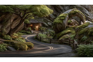 A serpentine path cuts through a, a Nature Photo by ZinetroN