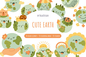 Cute Earth Clipart, an Education Illustration by Palau