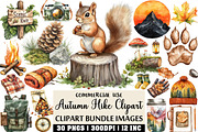 Watercolor Autumn Hike Clipart, an Illustration by Craft Nest (Thumbnail 1 of 6)