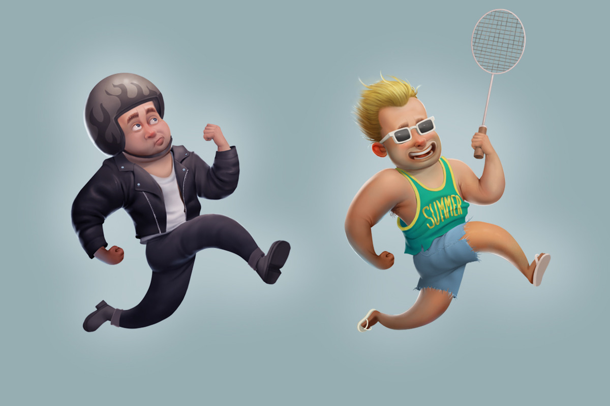 Running man characters, a Work Illustration by lemonoff (Photo 2 of 4)