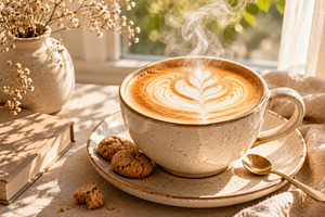 Warm coffee cup by the window, a Photo by Beautiful things