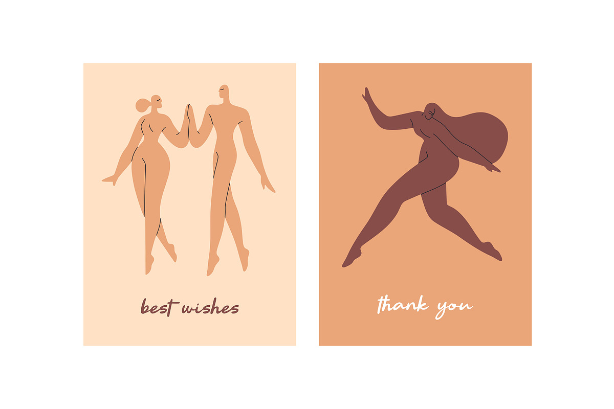 Abstract Matisse people set, cards, a Person Illustration by PaperTrident (Photo 5 of 9)