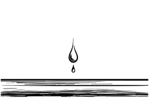 Cartoon water drop silhouette