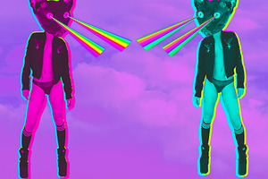 Fashion hipster Cats with rainbow la, a Beauty & Fashion Photo by Jenya Porechenskaya