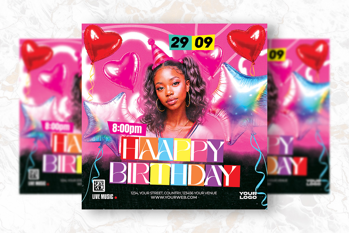 Birthday Party Flyer Design, a Flyer Template by Shajib Shikder (Photo 2 of 2)