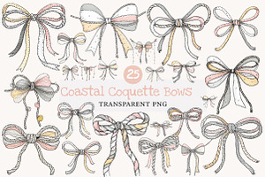 Coastal Coquette Bows PNG Clipart, a Seasonal Illustration by Designworld