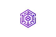 Geometric Hexagonal Blockchain Logo, a Branding & Logo Template by Vectorium Studio (Thumbnail 1 of 9)