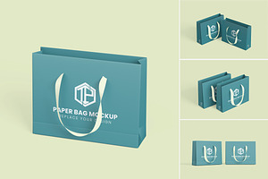 Paper Bag Mockup Set, a Packaging Mockup by tiyasprabawa