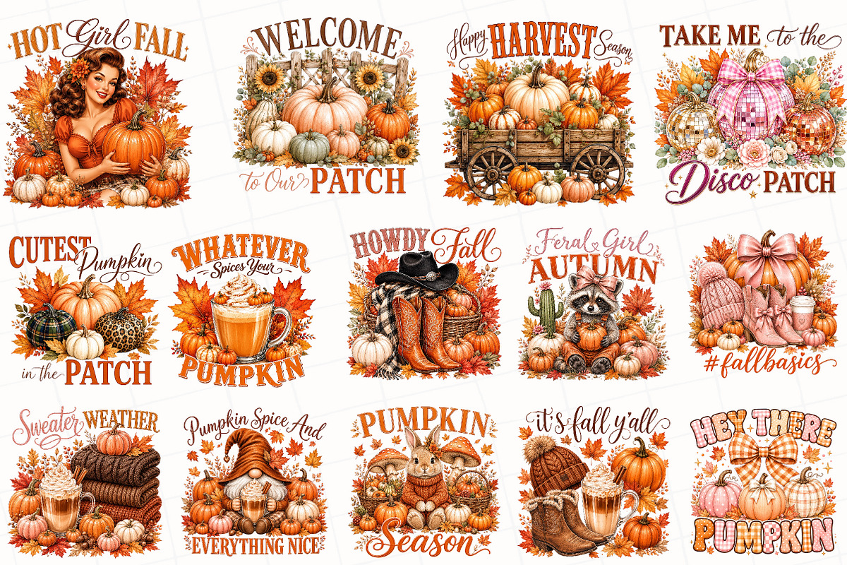 Autumn Quotes Sublimation Bundle, a Seasonal Illustration by OK Design (Photo 3 of 6)