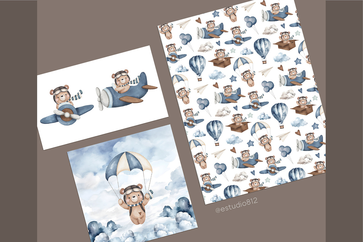 Bear and airplane, an Animal Illustration by Estudio 812 (Photo 6 of 8)