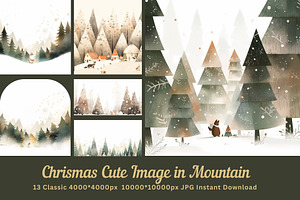 13 Snow Winter Cute Images Mountain, a Seasonal Illustration by ARTOZEN DIGITAL