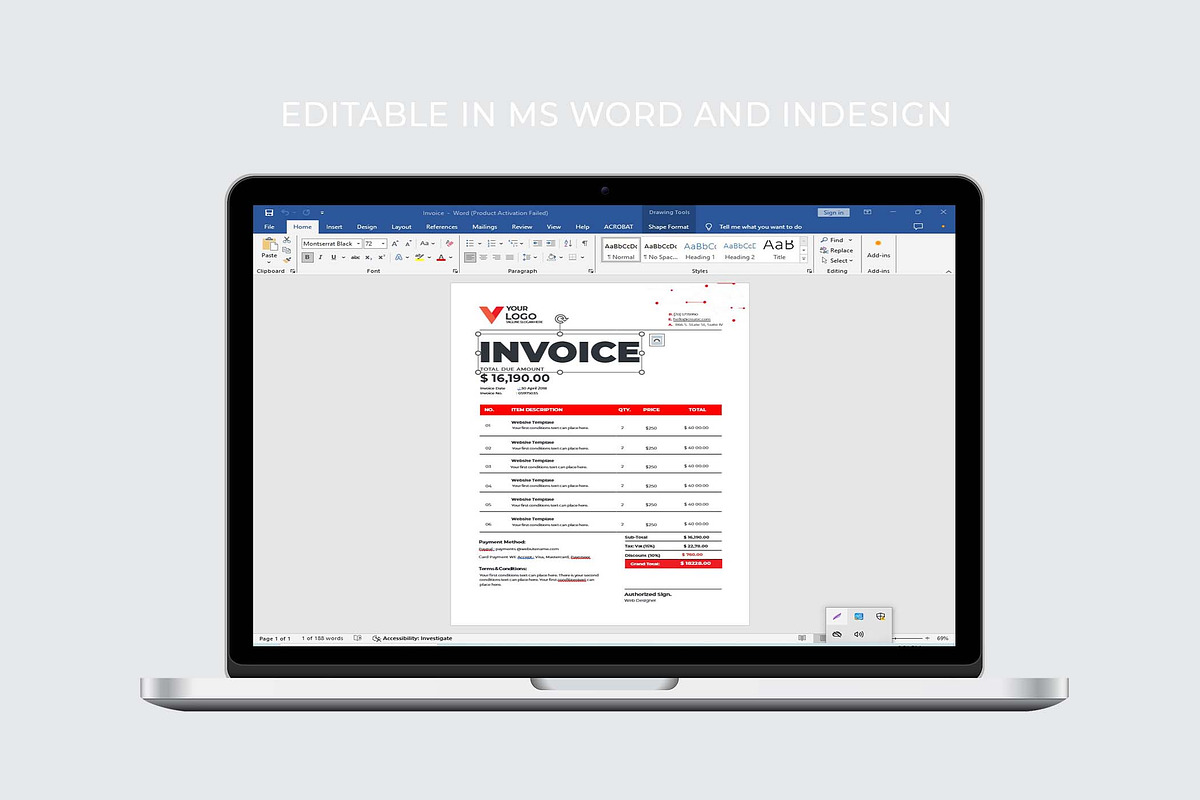 Invoice Template, a Stationery Template by design_hut (Photo 3 of 3)