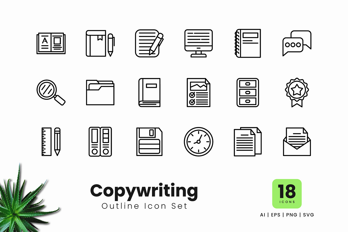 Copywriting Outline Icons, an Outline Icon by Zeer Graphic (Photo 2 of 2)