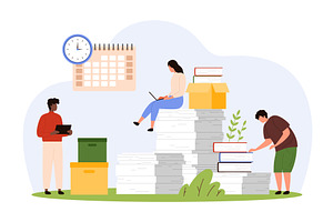 Office paperwork organization, a Person Illustration by Flashvector