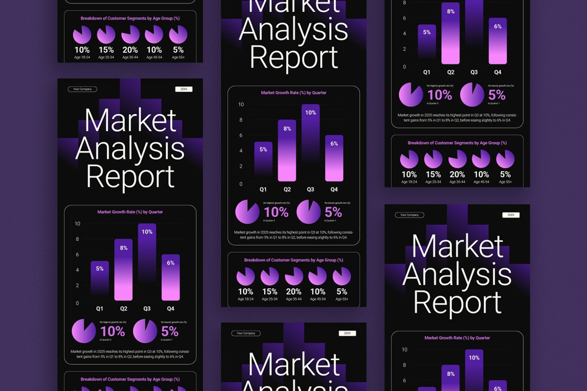 Market Analysis Report Infographic, a Templates & Theme by graphicook (Photo 3 of 3)