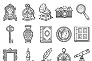 38 Antique Collector Outline Icons, an Outline Icon by adenpinkstore (Thumbnail 1 of 15)