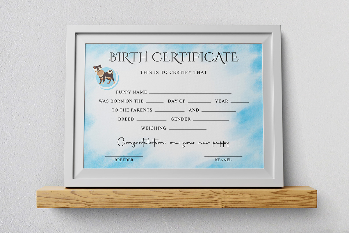 Puppy Birth Certificate, a Stationery Template by DesignDevisers (Photo 3 of 10)